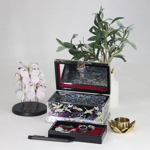 <b>Mother</b> Of Pearl Wooden Jewelry Box Handmade Organizer Box - Product Image 3