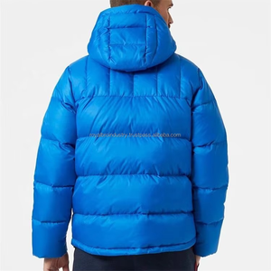 <b>Top</b> Fashion Custom Autumn Warm Cotton Hooded Front <b>Bubble</b> Sleeve Outdoor Casual Puffer Jacket for Men - Product Image 2