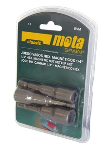 Set di 3 bussole esagonali magnetiche 8-10-11mmx65mm (Mota BVM) - Product Image 1