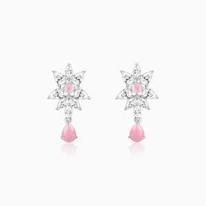 Pendientes de gota de moda de guirnalda de flores de plata - Product Image 5