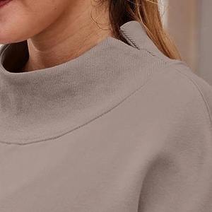 Fait sur mesure femmes Mockneck 100% coton matériel léger respirant tenue décontracté personnalisé Logo impression OEM - Product Image 3