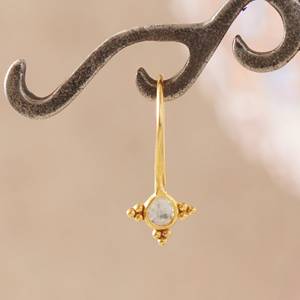 Boucles d'oreilles en or texturé en forme d'étoile avec tranche de diamant champagne léger en 925 boucles d'oreilles en argent sterling massif cadeau pour elle - Product Image 4