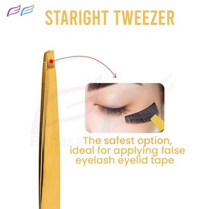 Ensemble de 3 pinces à épiler inclinées en or plasma et ciseaux à ressort, couleur plasma pour l'épilation, utilisation beauté avec pochette en PU - Product Image 3