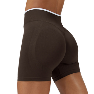 Short de sport compressif sans couture pour femme, taille haute, tissu extensible quadridirectionnel, taille élastique, séchage rapide, effet rehausseur de hanches, idéal <span class=keywords><strong>yoga</strong></span> - Product Image 1