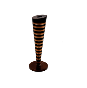New Luxury Decorative Brown Powder Coating Aluminum Candle <b>Stand</b> <b>Glass</b> Candle Stick <b>Holder</b> for Wedding Decoration - Product Image 1