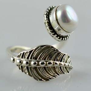 925 Sterling Silver Handmade <b>Dainty</b> <b>Ring</b> Freshwater Pearl June Birthstone Jewelry Perfect Boho Gift for Her Birthday Anniversary - Product Image 5