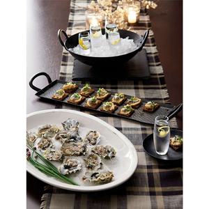 Bandeja de lujo para decoración del hogar, superficie de aluminio martillado para Navidad, Ramadán, mesa, decoración artística, moderna y baja - Product Image 2