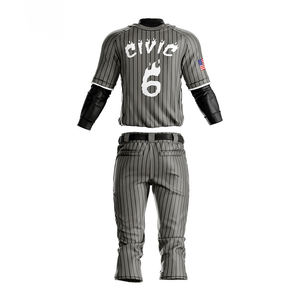 Uniforme de béisbol personalizado de alta calidad Unisex secado rápido transpirable 100% poliéster impresión Digital botón completo conjunto combinado ropa deportiva - Product Image 6