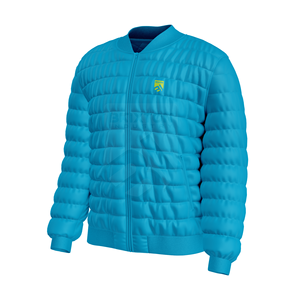 Veste matelassée OEM à col montant pour hommes, style bombardier, à blocs de couleurs, pour l'hiver, vêtements d'extérieur matelassés, manches contrastées, logo à l'avant - Product Image 3