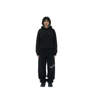 Nuevas sudaderas con capucha de forro polar grueso 100% algodón con pedrería, personalizables con logotipo, a la moda, para mujer, talla grande. - Product Image 4
