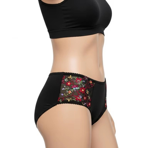 Breathable Hand Embroidered Control <b>Panties</b> for Adults Polyester Fabric Soft Stretch Support Shaping Wear Comfortable Underwear - Product Image 4