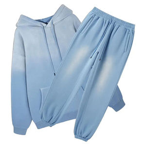 Survêtements de détresse 400GSM pour hommes Pullover Long Sleeve All Over Printed Stack Style Pants & Hoodie OEM Acid Wash Man Sweat suits - Product Image 4