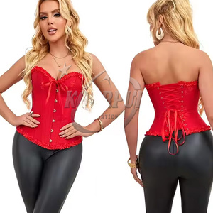 Corset Overbust en Dentelle pour Femme, Body Sculptant Fantaisie, Culotte Gainante Écologique Sans Couture avec Fermeture Éclair et Perles, Lingerie de Mariage Tendance - Product Image 5