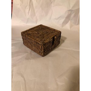 Tissé rotin carré caboteur ensemble support tissé à la main jute lin ovale osier boisson tasse sous-verres Table à manger tapis résistant à la chaleur - Product Image 5