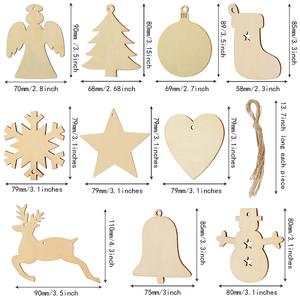 Pegatina Hub pintable copo de nieve en blanco, querido, árbol para Navidad corte láser de madera para Decoración - Product Image 2