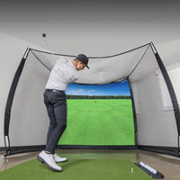 Filet d'entraînement de golf classique 10 x 8 pieds avec écran d'impact et simulateur vierge – Choisissez des graphiques imprimés