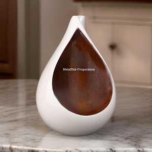 Urne funéraire en forme de larme marron blanc nouveau souvenir commémoratif adulte fournitures funéraires en gros larme conception stockage des cendres - Product Image 4