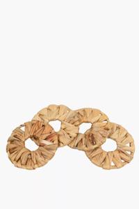 Paquete de 4 posavasos redondos de jacinto de agua productos ecológicos hechos en Vietnam Decoración de mesa al por mayor - Product Image 3