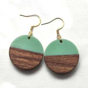 Elegant Handmade <b>Earrings</b> in Mango Wood and Resin with Intricate Swirl Carving and Color Variants Perfect Gift for Her - Product Image 1