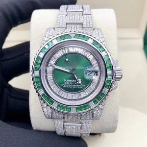 Baguette VVS Moissanite นาฬิกาข้อมือออโตเมติกประดับเพชรแบบอัตโนมัติแนวฮิปฮอปแฟชั่นกลไกแบบญี่ปุ่นสำหรับผู้ชาย - Product Image 5