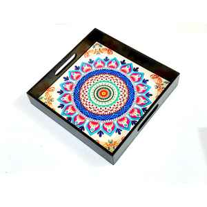 Venta al por mayor de bandejas de madera de tamaño personalizado artesanales accesorios de decoración de cocina con impresión de estilo rústico único - Product Image 4