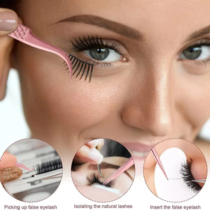 Ensemble de 5 pinces à épiler en acier inoxydable de haute qualité pour extensions de cils - Anti-statique et durables - Product Image 3