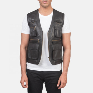 Gilet en cuir avec style unique Impression de logo personnalisé de la meilleure qualité avec services professionnels OEM & ODM pour hommes - Product Image 4