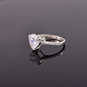 Provence Bijoux Bague Haute Qualité 10k Or Blanc Style Romantique 9mm Coeur Coupe Moissanite Anneaux pour Amoureux - Product Image 2