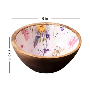 Impresión de cuencos de madera esmaltados, utensilios de cocina y restaurantes y uso hecho a mano para pulir el agua segura - Product Image 1