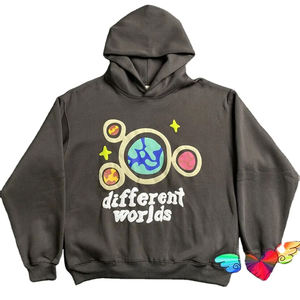 Sudadera con capucha de lana de algodón transpirable de secado rápido para hombre, venta al por mayor, nuevo logotipo personalizado, estampado, corte holgado con hombros caídos para invierno - Product Image 1