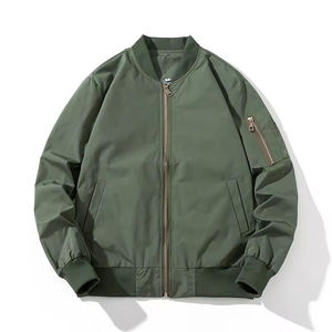 2025 best premium quality Top Selling Wholesale Price <b>Men</b> Bomber <b>Jackets</b> Solid Color <b>Light</b> Weight Bomber <b>Jacket</b> for <b>Men's</b> - Product Image 5