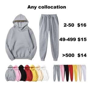 เสื้อมีฮู้ดแบบสวมหัวมีฮู้ดซักสกรีนลายล้างเป็นกรดกางเกงซับเหงื่อขอบแบบดิบกำหนดเอง - Product Image 5