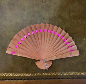 Abanico de bambú plegable con costillas de madera y papel impreso Abanico de madera de bambú hecho a mano para ceremonias religiosas - Product Image 3