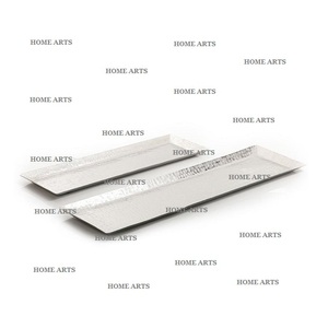 Ensemble de 2 plateaux de service rectangulaires de différentes tailles en aluminium pour le thé et le café à vendre - Product Image 2