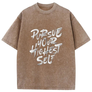 Streetwear personnalisé sérigraphie pierre lavé t-shirt soleil fondu surdimensionné Vintage coton graphique poids lourd t-shirt hommes - Product Image 1