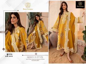 Costume Salwar Premium pour femmes 100% coton et viscose disponible en différentes tailles Collection pelouse d'été pour femmes pakistanaises - Product Image 3