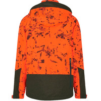 Chaqueta Impermeable con Capucha y Estampado Naranja para Hombre, con Cierre de Cremallera y Bolsillos, para Uso en Exteriores en Invierno