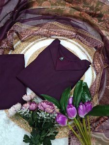 ชุดสلوار คามีซ ผ้าฝ้ายแท้ ผ้าฝ้ายใต้ดีไซน์พิเศษ พร้อมผ้าคลุมไหล่ไหมชานด์ สำหรับงานปาร์ตี้ สไตล์อินเดีย-ปากีสถาน แห้งเร็ว - Product Image 5