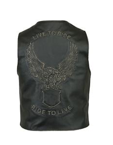 GLOBAL EDGE Gilet en cuir de moto de haute qualité avec design personnalisé, style punk, détails cloutés, couleurs et tailles personnalisées - Product Image 2