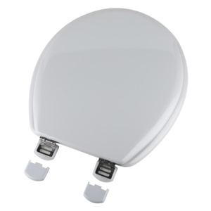 Siège de toilette traditionnel réglable avec charnières fixes et poignée latérale droite - Product Image 2