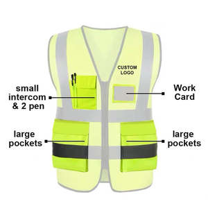 Veste de sécurité unisexe en polyester haute visibilité personnalisée, vente chaude, vêtements de travail pour les équipes de construction, plusieurs tailles et couleurs réfléchissantes - Product Image 2