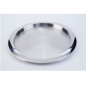 ถาดใส่ของตกแต่งทรงกลมพร้อมมือจับสีเงินชุบผลไม้ผักสินค้าอื่นๆที่ทำในบ้านการใช้งานโรงแรมร้านอาหารห้องบ้าน - Product Image 6