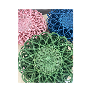 Assiette en rotin chic assiette de chargeur colorée naturelle pour réceptions de mariage, assiette en rotin de décor de vaisselle de vente chaude - Product Image 3