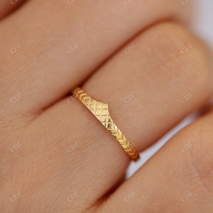 Anillo de Boda Geométrico Clásico Personalizado al por Mayor para Mujer, Oro de 18K, Joyería Minimalista, Moissanita con Certificado IGI, Último Diseño para Fiesta - Product Image 2