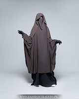 Khimar Hijab respirant monocouche à manches longues avec rabat, marron, en polyester léger, modeste, fait main, dernière collection, qualité supérieure, vente en gros OEM