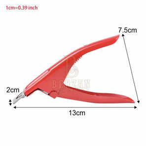 Coupe-ongles professionnel en acier inoxydable Faux coupe-ongles rouge enduit pointe acrylique coupe-bord pour les doigts et les orteils - Product Image 6