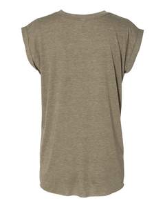 Women's Flowy Muscle T-Shirt with <b>Rolled</b> Cuff Summer Casual Crew Neck Sleeveless Top Loose Fit Tank Tops - Product Image 5