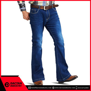 Professionnel fabriqué en usine meilleur fabricant tissu respirant hommes pantalons évasés Logo personnalisé en détresse 100% coton hommes pantalons évasés - Product Image 2