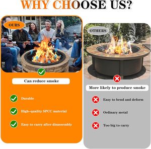 Precio de fábrica Firepit Ring Acero galvanizado con pintura de alta temperatura Sin humo Mini Firepit Burner Hoguera Personalizado OEM ODM - Product Image 3