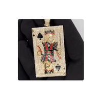 Pendentif de luxe style rappeur King Diamond avec diamants naturels authentiques et or massif 14 carats, bijoux personnalisés